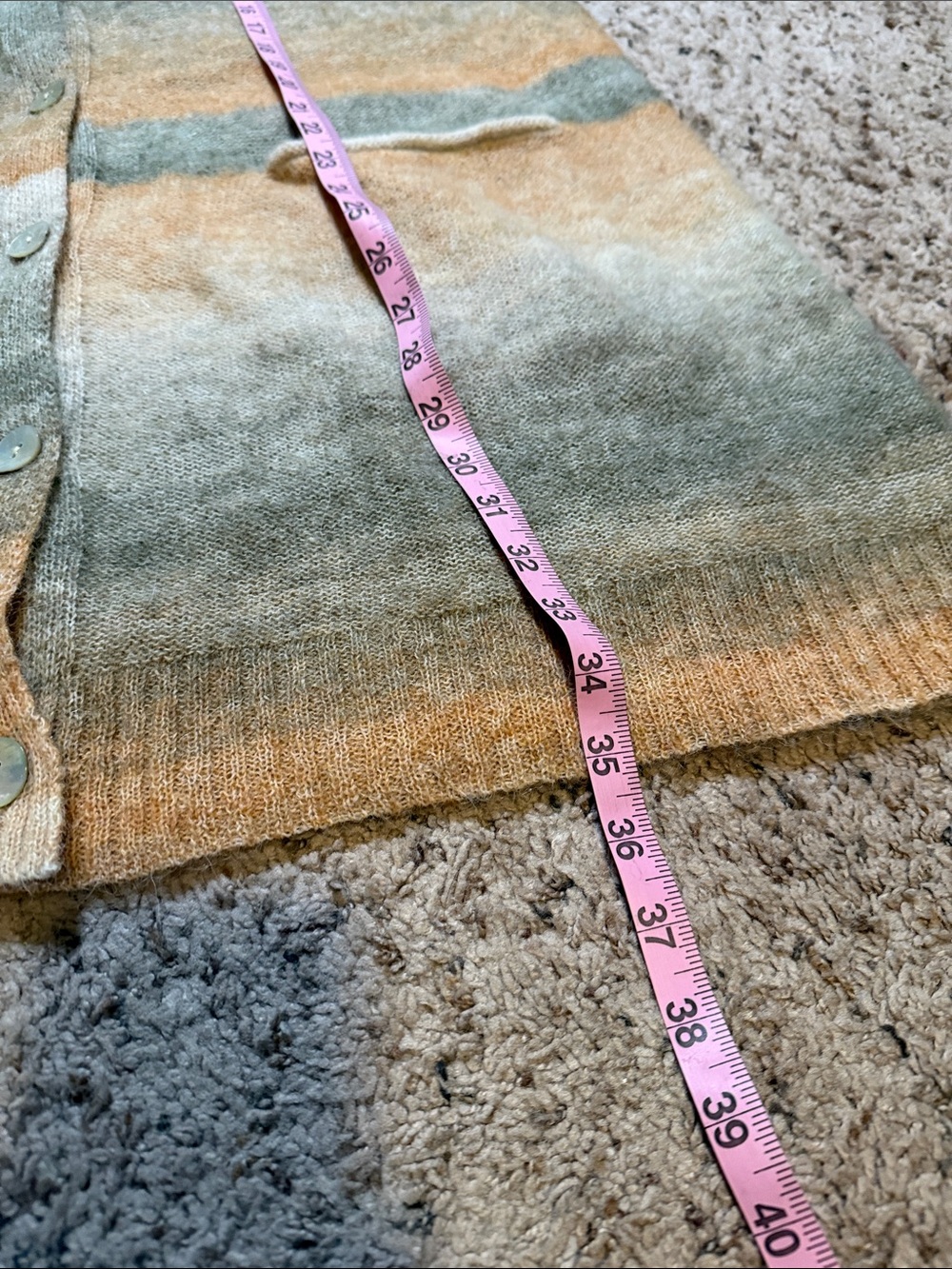 Ombre Knit Button-Front Cardigan in Beige and Gray - Picture 5 of 5